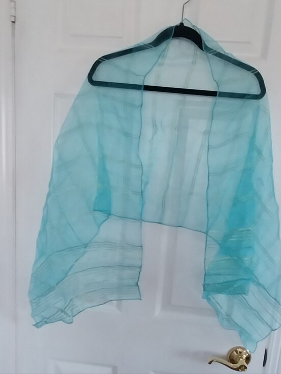 Accessories - Sheer Aqua Blue Scarf Wrap